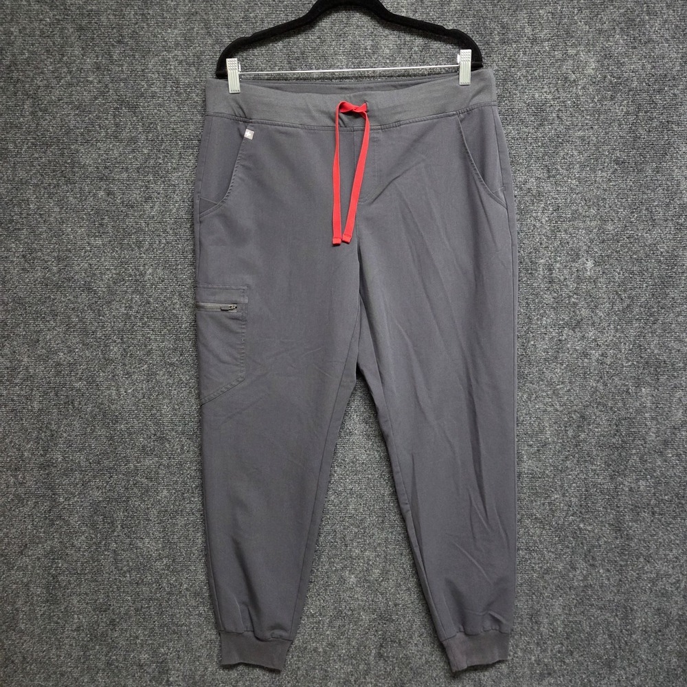 FIGS Zamora Scrub Pants Womens Large Gray Cargo Slim Jogger Tapered PO 1882